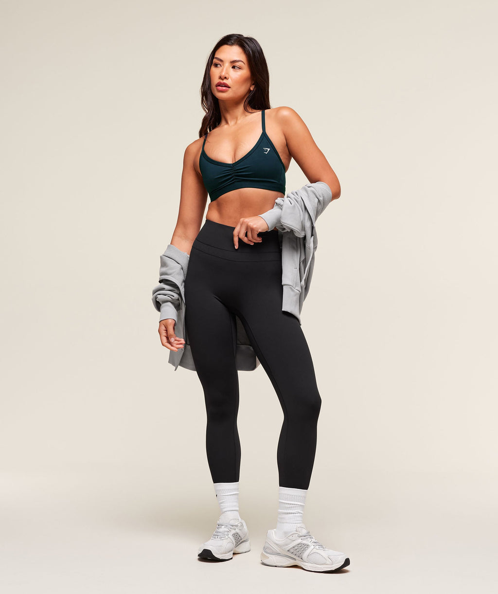 Ruched Strappy Sports Bra - Deep Petrol Blue — imagem 6
