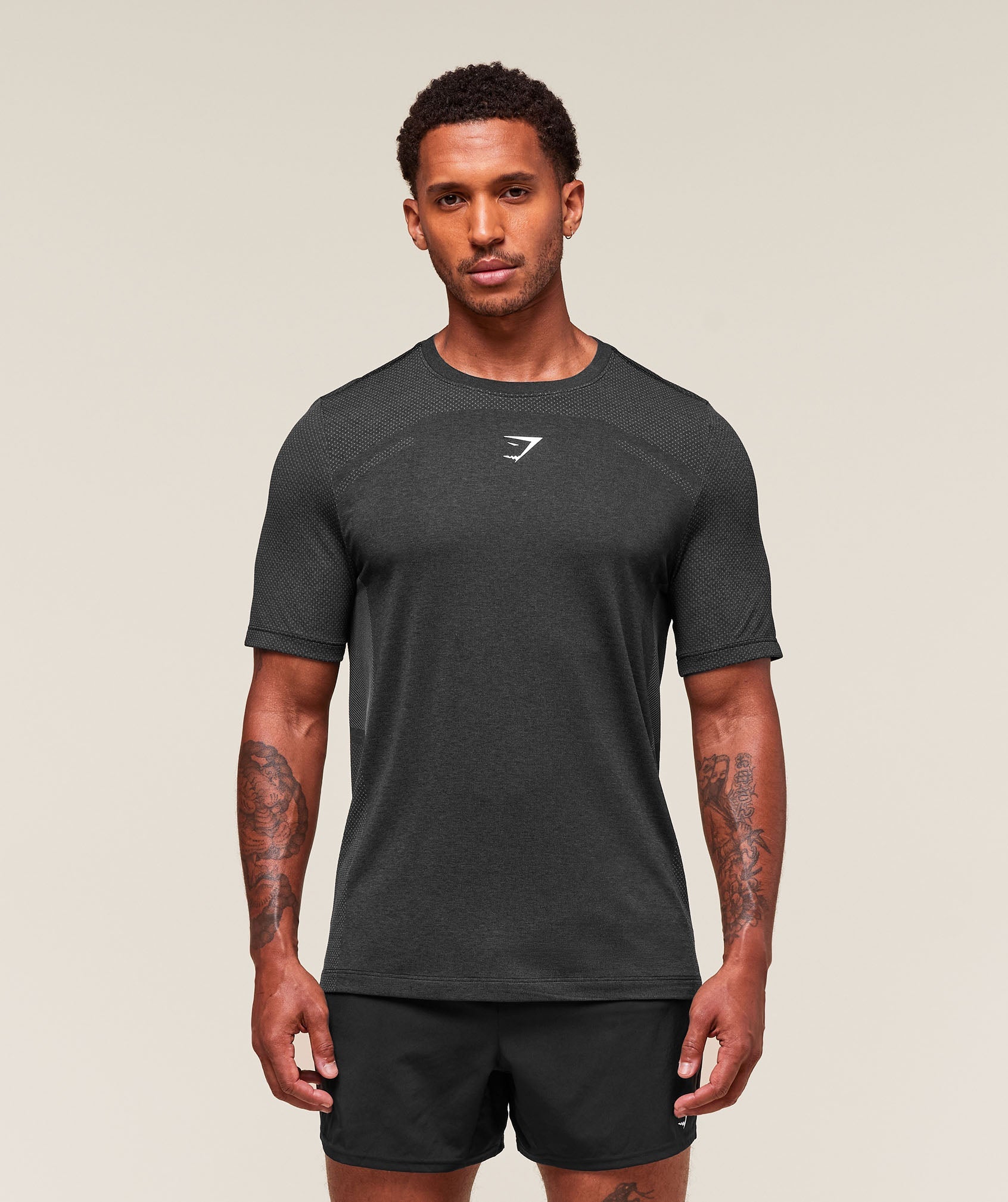Lightweight Seamless T-Shirt - Black/Silhouette Grey — imagem 5