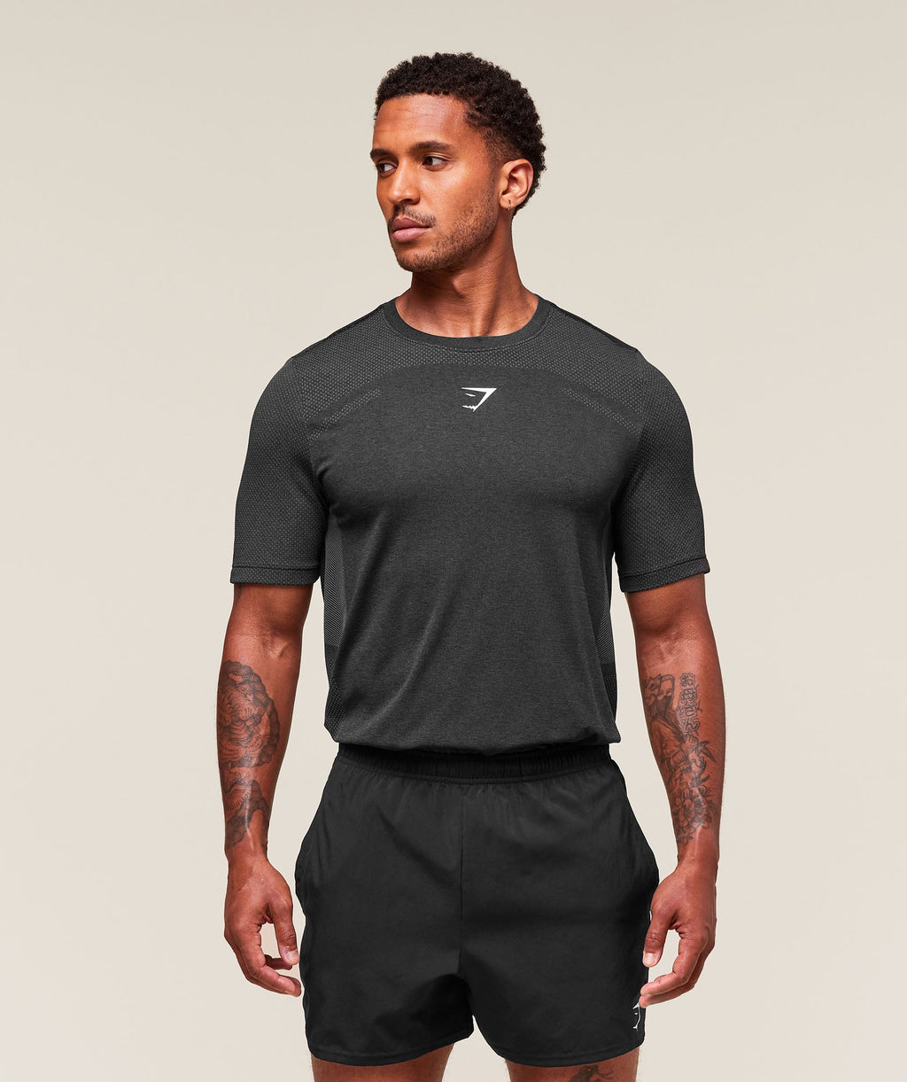 Lightweight Seamless T-Shirt - Black/Silhouette Grey — imagem 1
