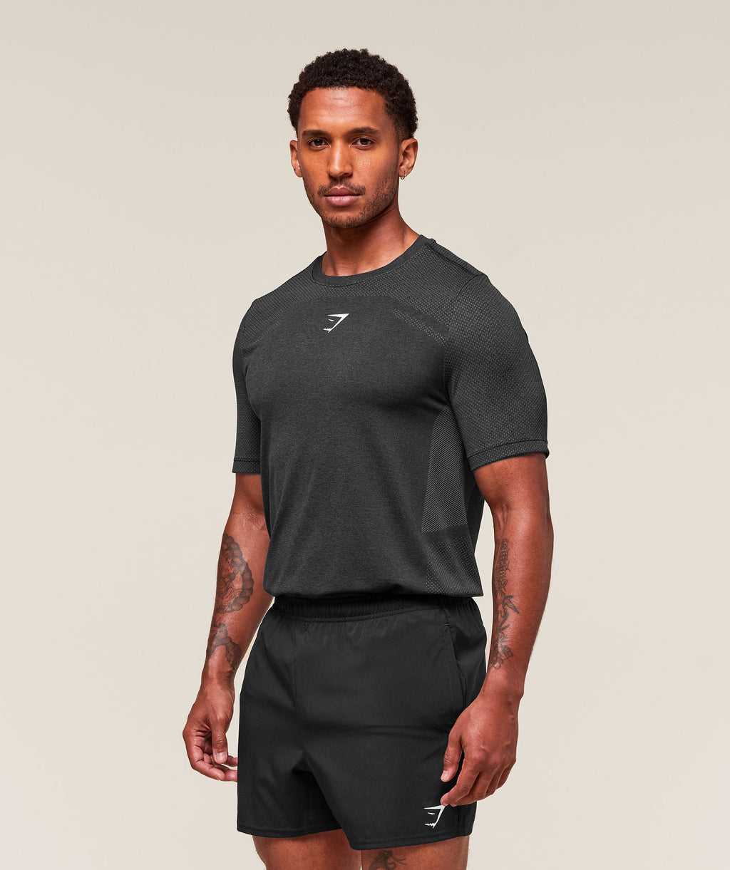 Lightweight Seamless T-Shirt - Black/Silhouette Grey — imagem 3
