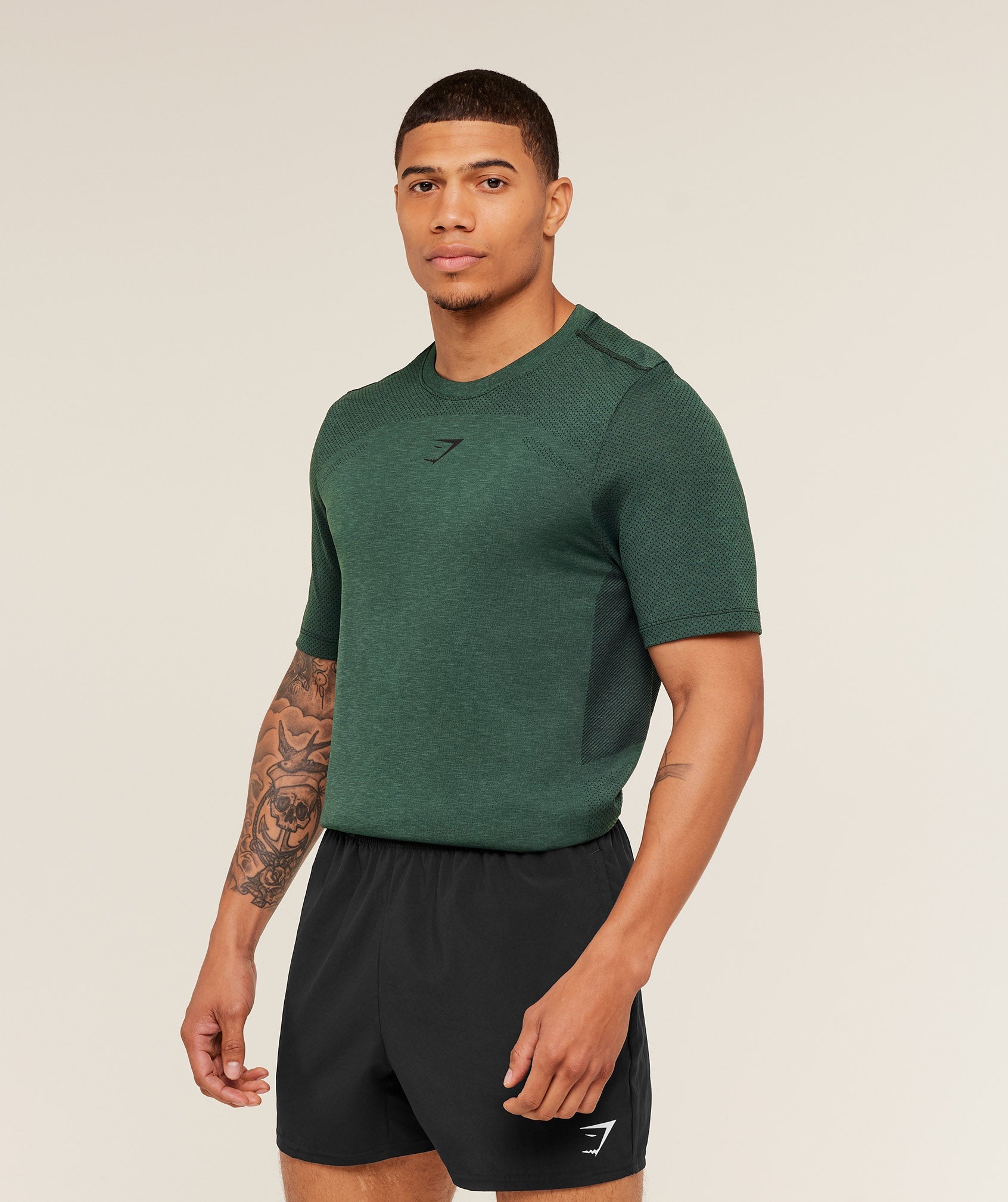 Lightweight Seamless T-Shirt - GS Victory Green/ Marl — imagem 3