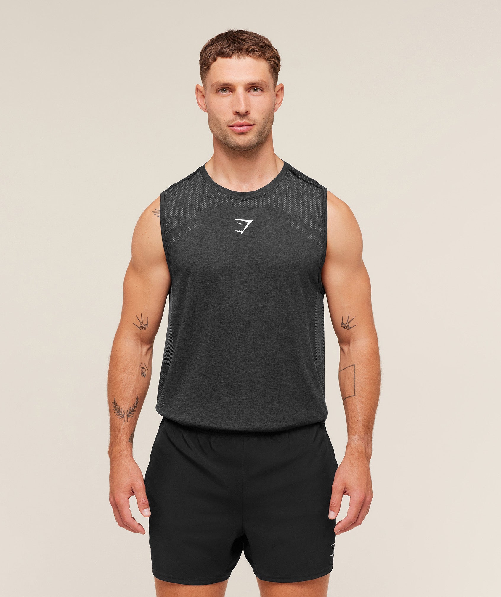 Lightweight Seamless Tank - Black/Silhouette Grey — imagem 1