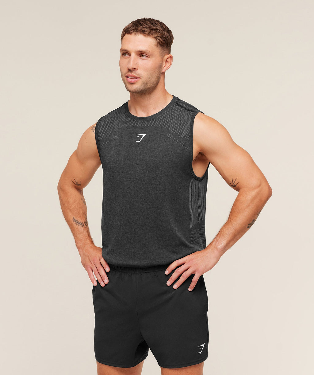 Lightweight Seamless Tank - Black/Silhouette Grey — imagem 3