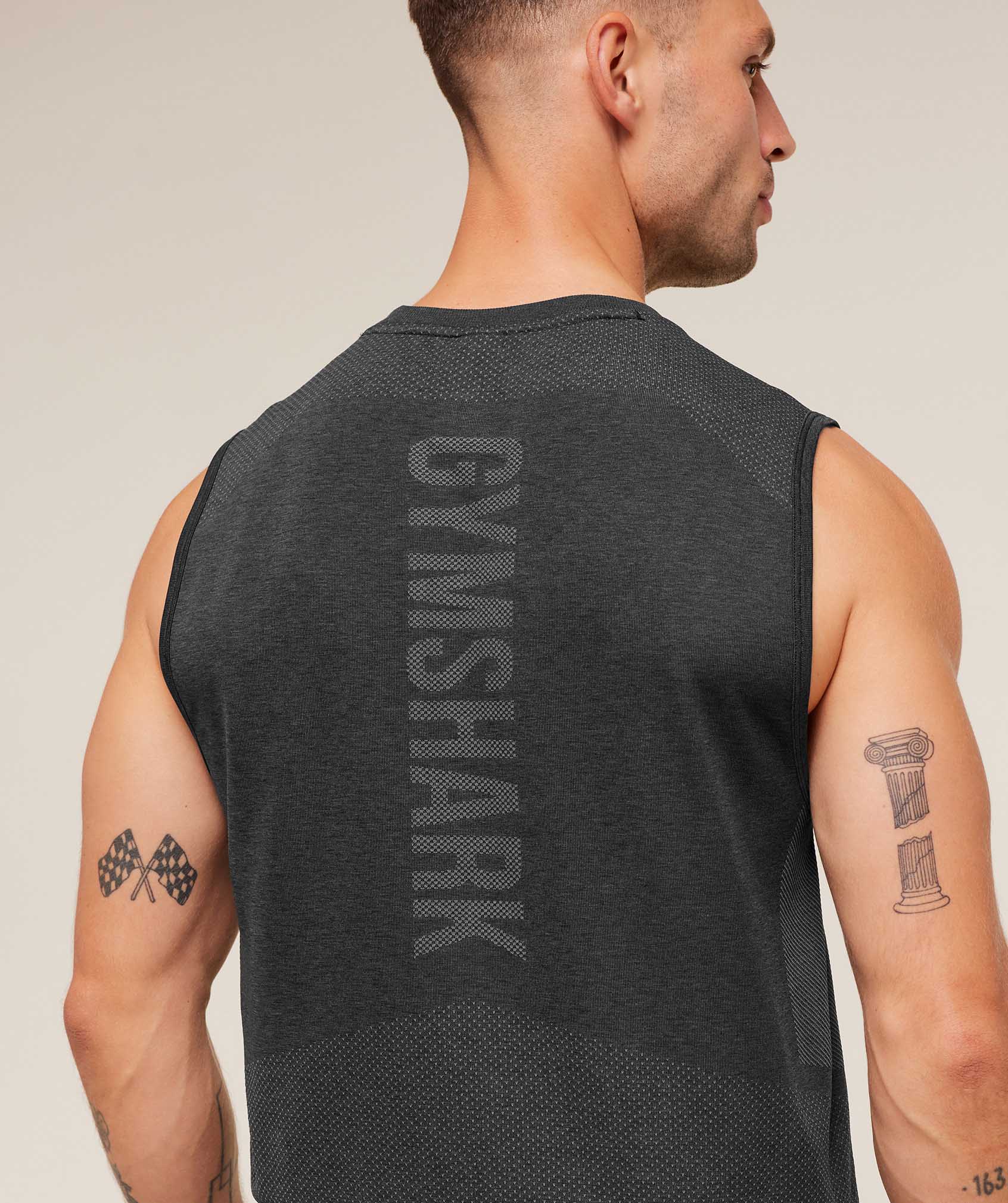 Lightweight Seamless Tank - Black/Silhouette Grey — imagem 6