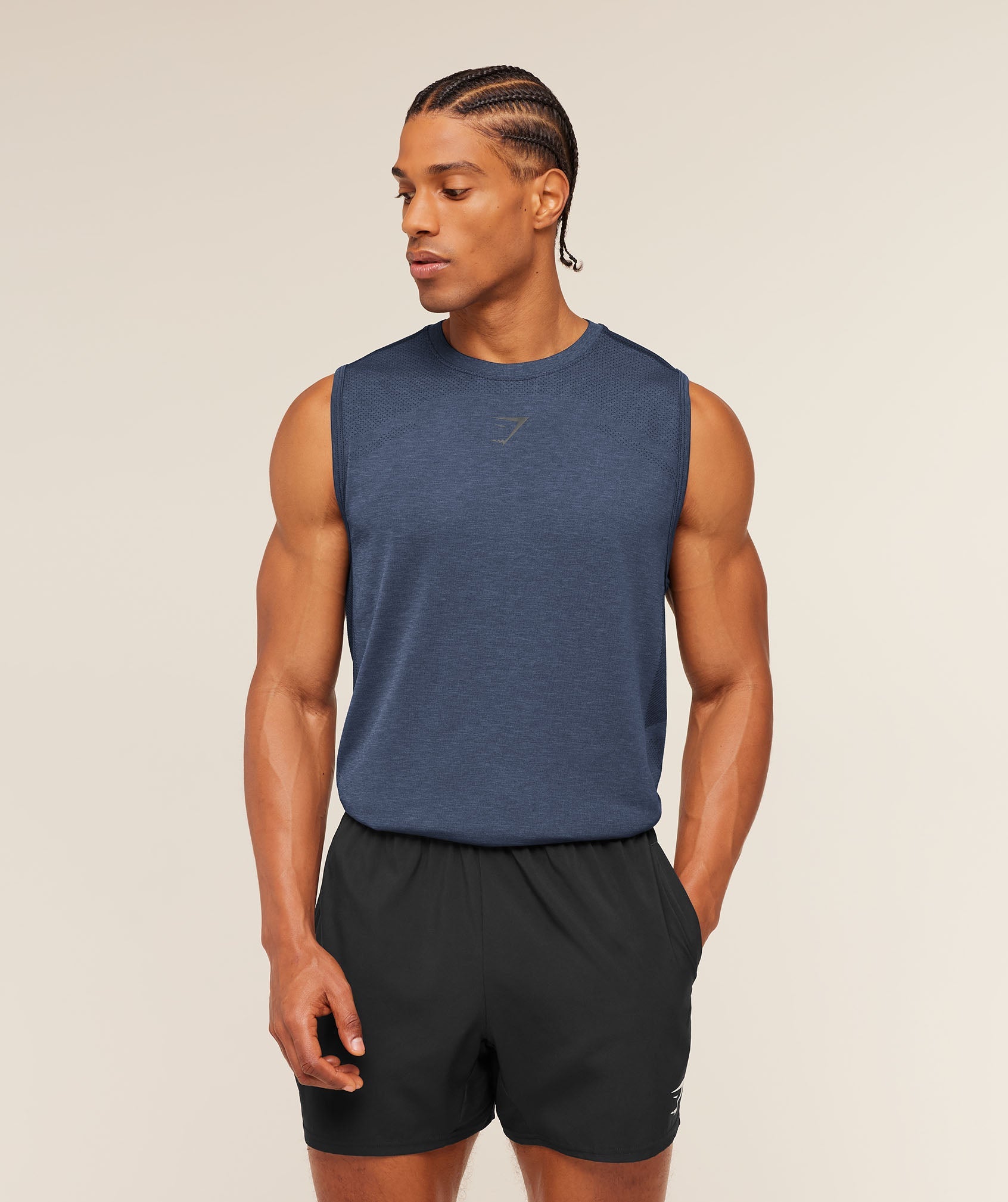 Lightweight Seamless Tank - Heavy Blue/Marl — imagem 1