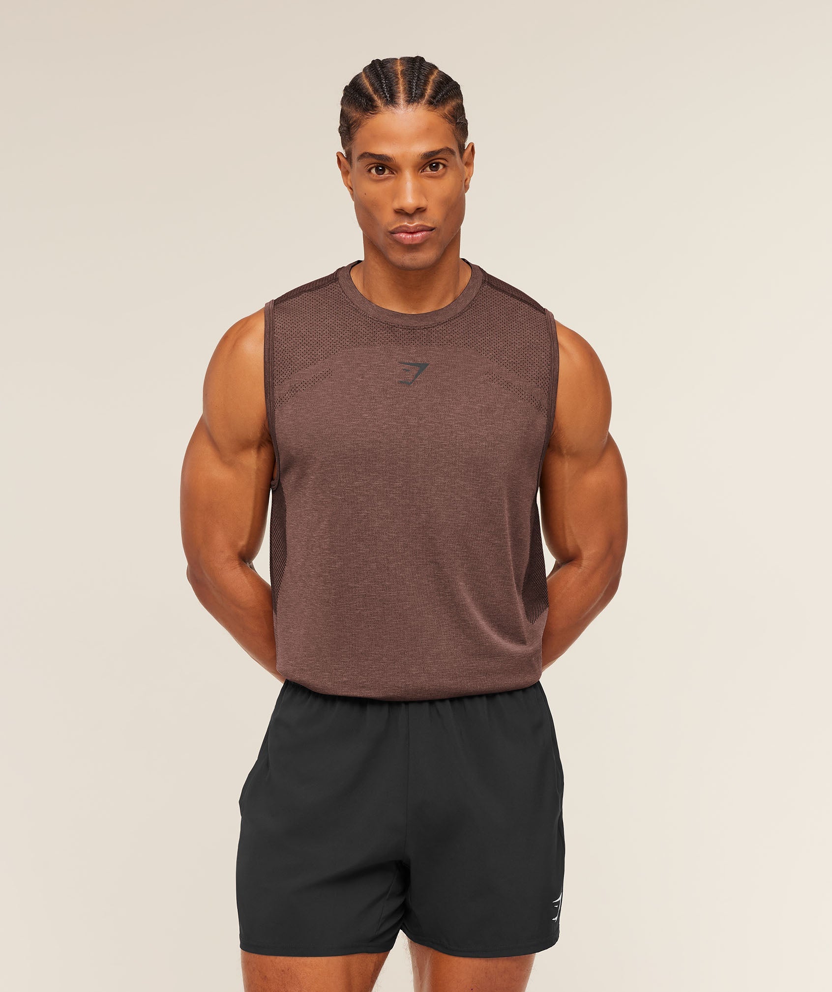 Lightweight Seamless Tank - Soft Brown/Marl — imagem 1