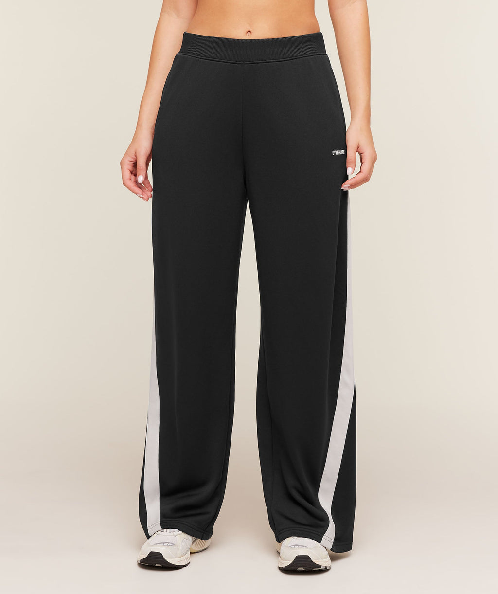 Lightweight Tricot Wide Leg Pants - Black/Tinted White — imagem 2