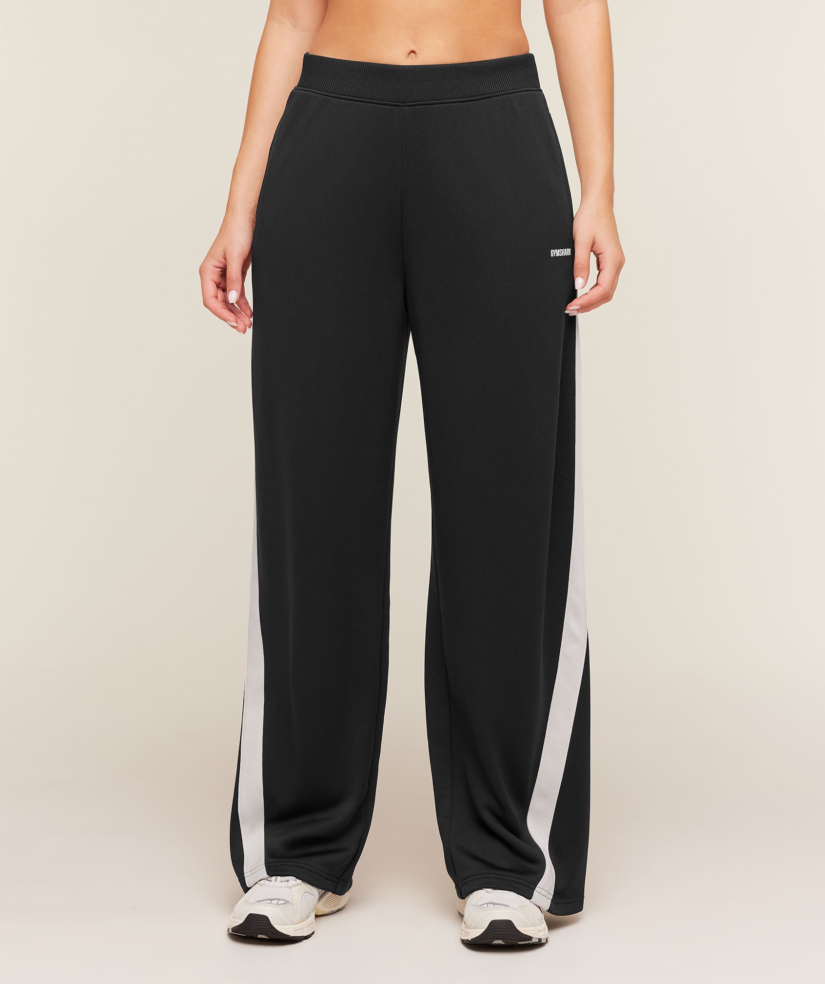 Lightweight Tricot Wide Leg Pants - Black/Tinted White — imagem 2
