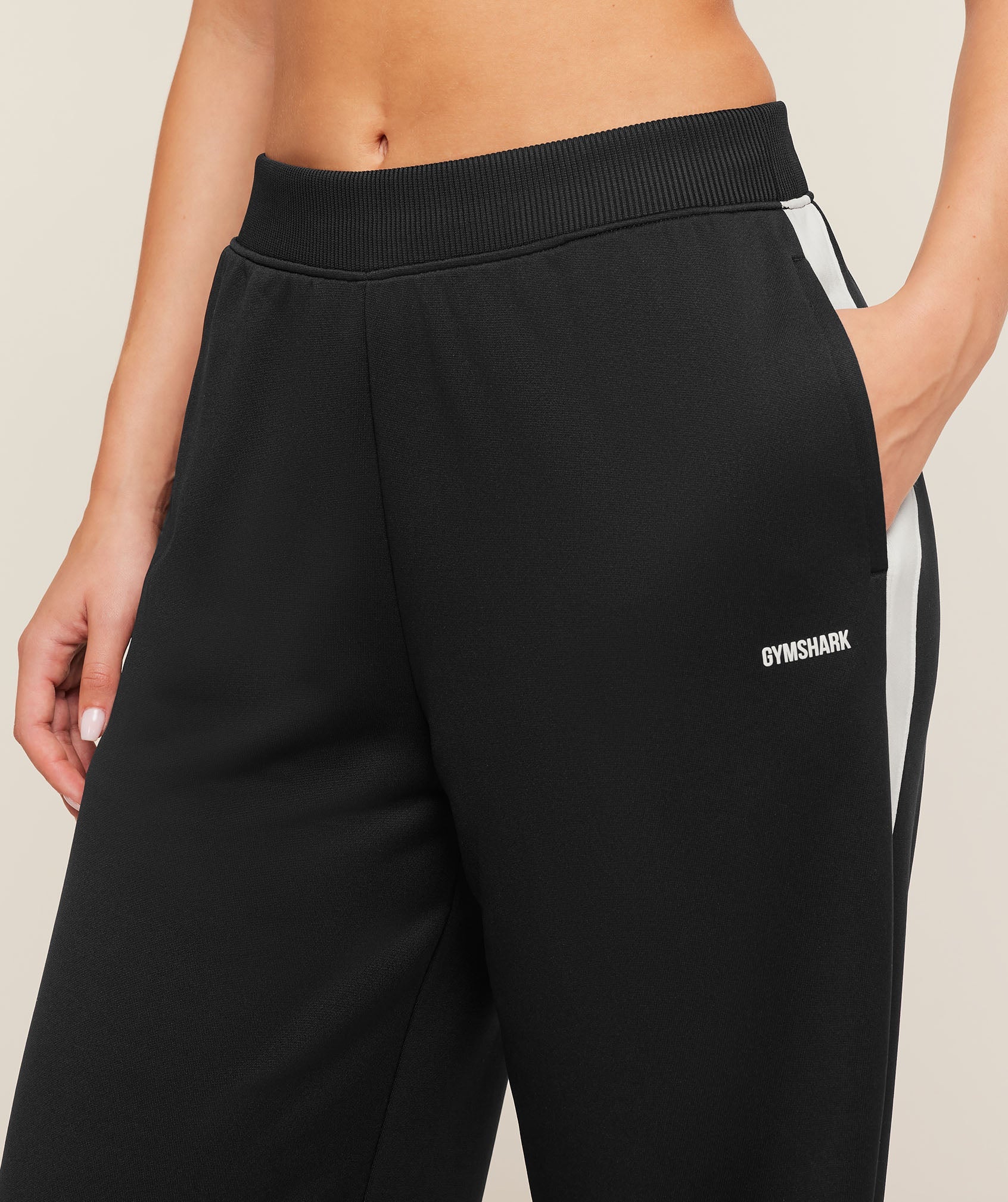 Lightweight Tricot Wide Leg Pants - Black/Tinted White — imagem 4