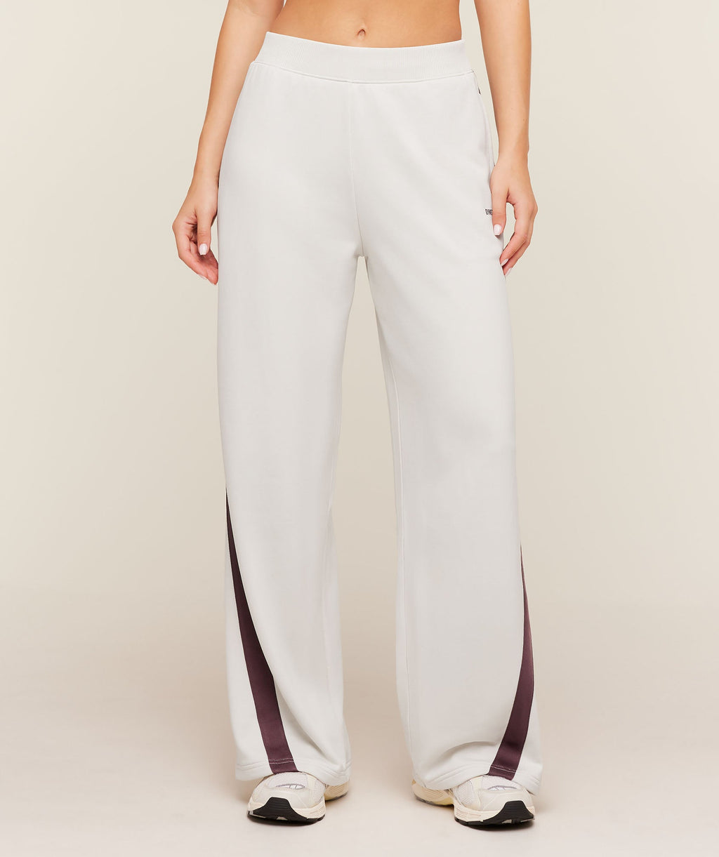 Lightweight Tricot Wide Leg Pants - Tinted White/Cherry Purple — imagem 2