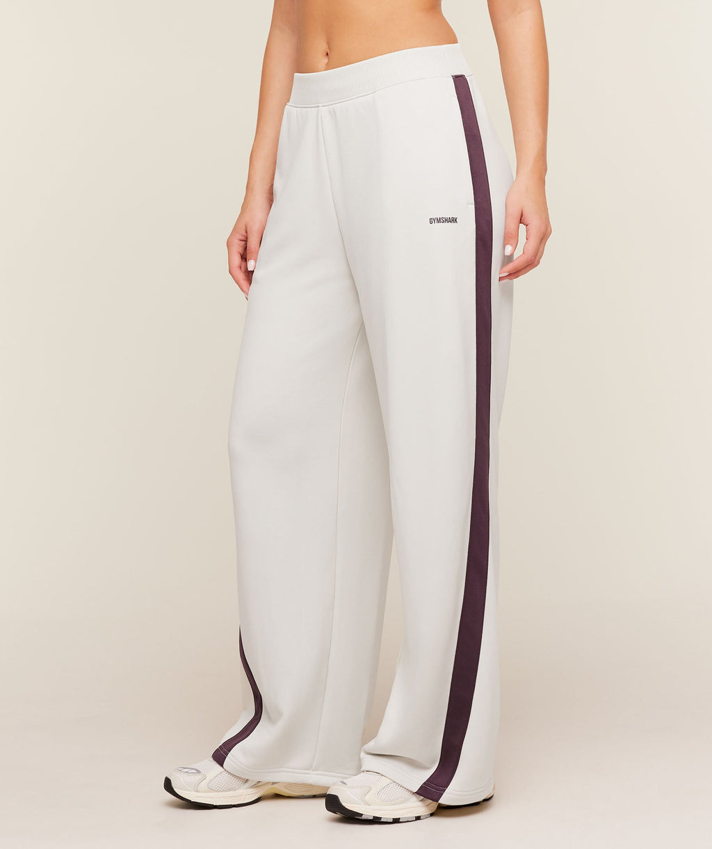 Lightweight Tricot Wide Leg Pants - Tinted White/Cherry Purple — imagem 1