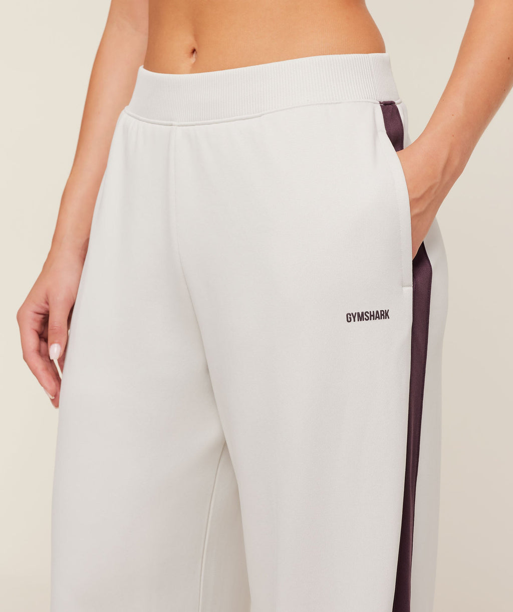 Lightweight Tricot Wide Leg Pants - Tinted White/Cherry Purple — imagem 5