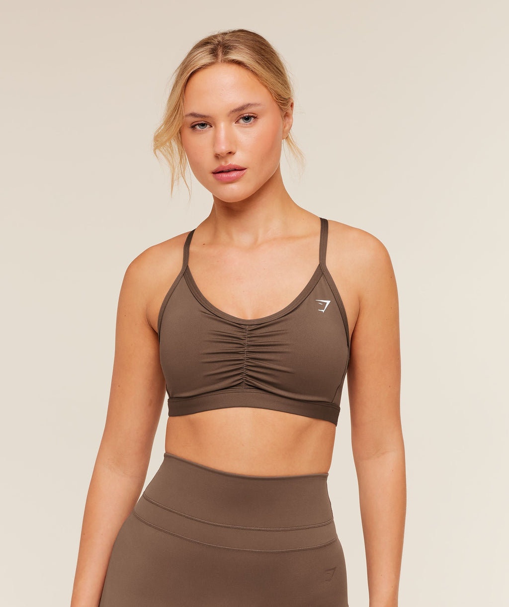 Ruched Sports Bra - Soft Brown — imagem 1