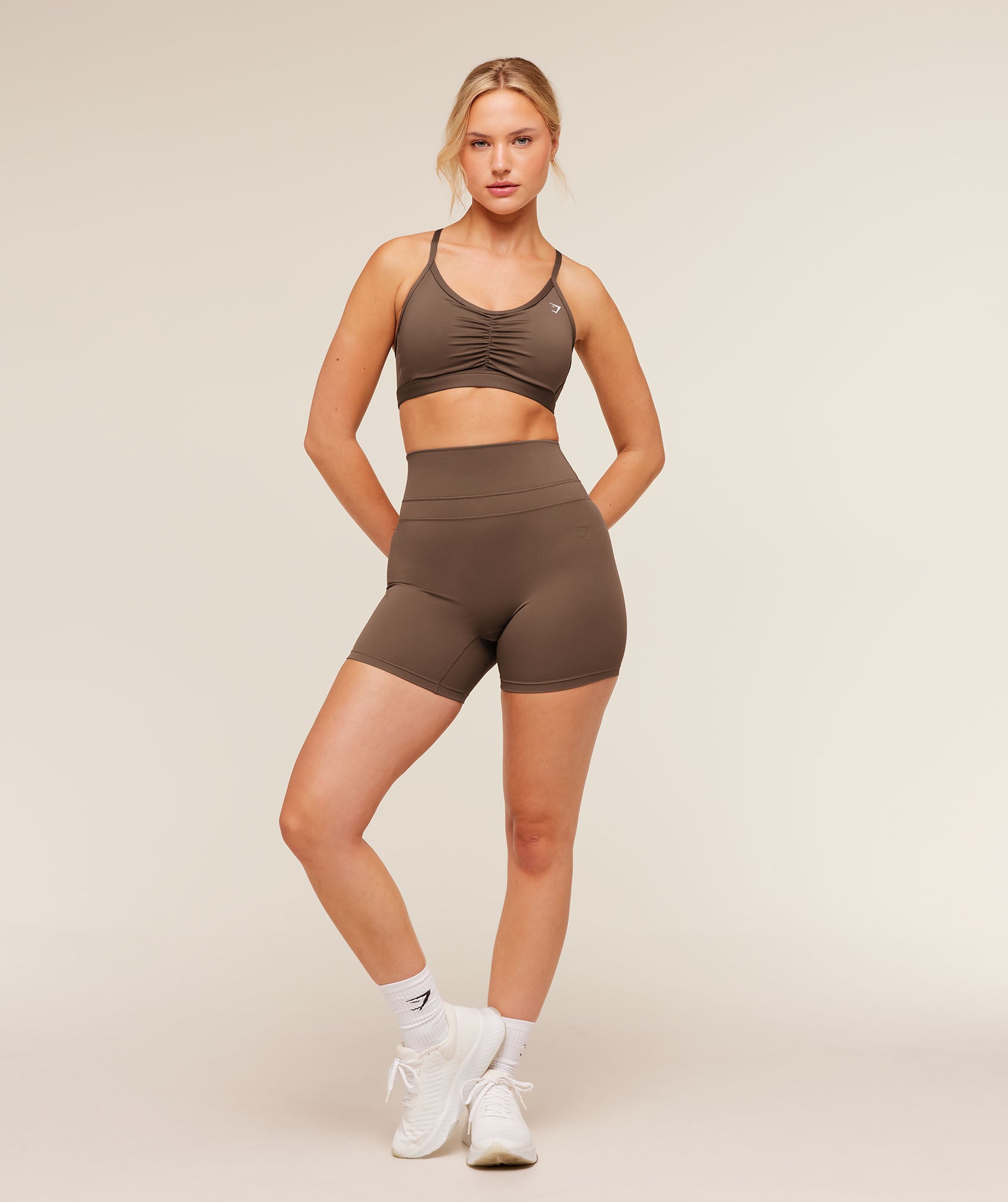 Ruched Sports Bra - Soft Brown — imagem 6
