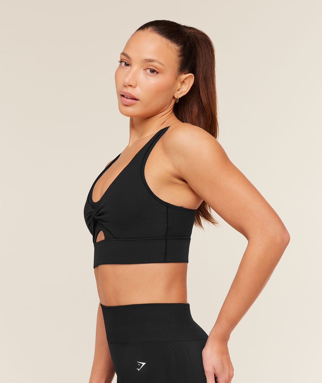 Twist Front Sports Bra - Black — imagem 3