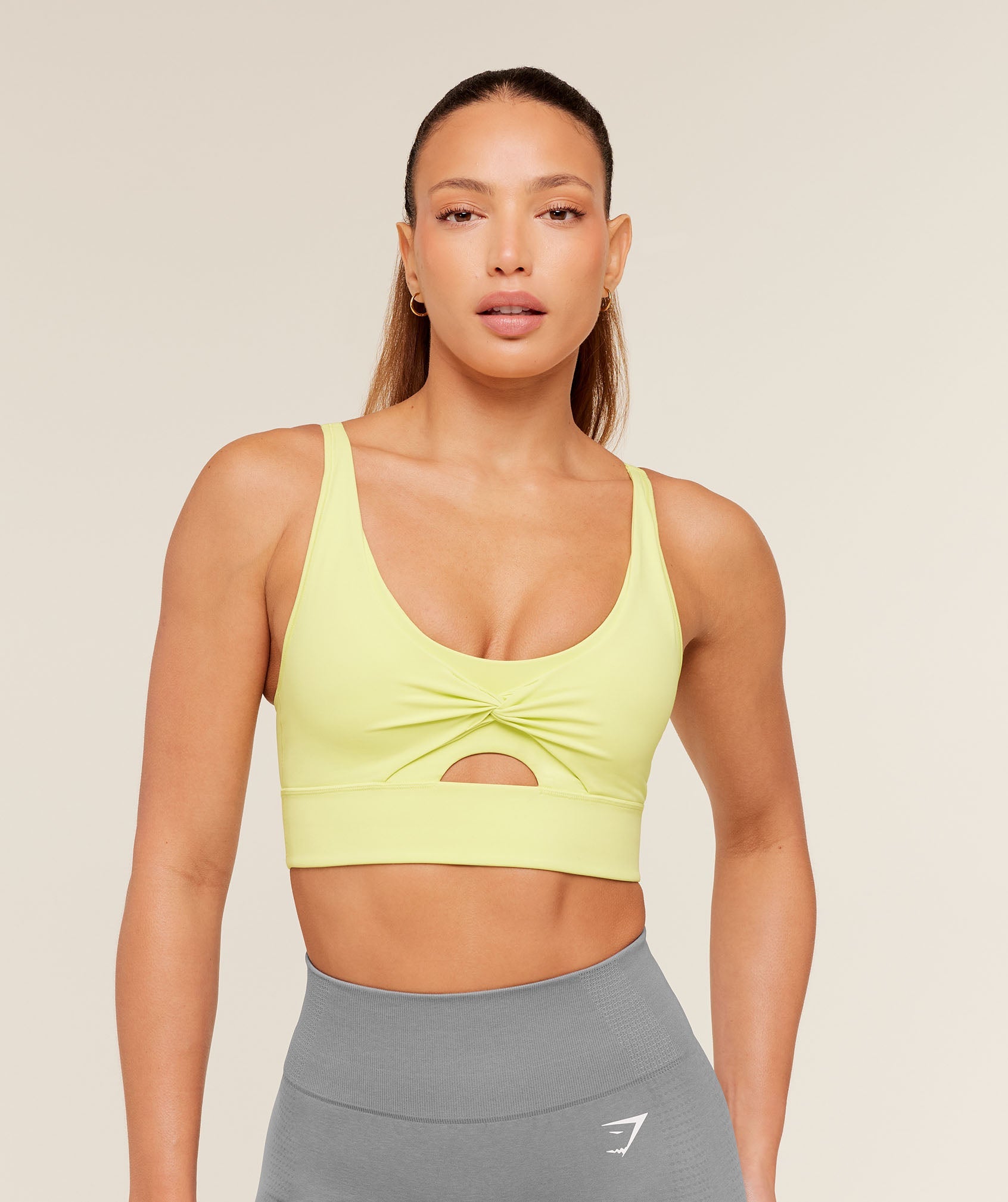 Twist Front Sports Bra - Sorbet Yellow — imagem 1