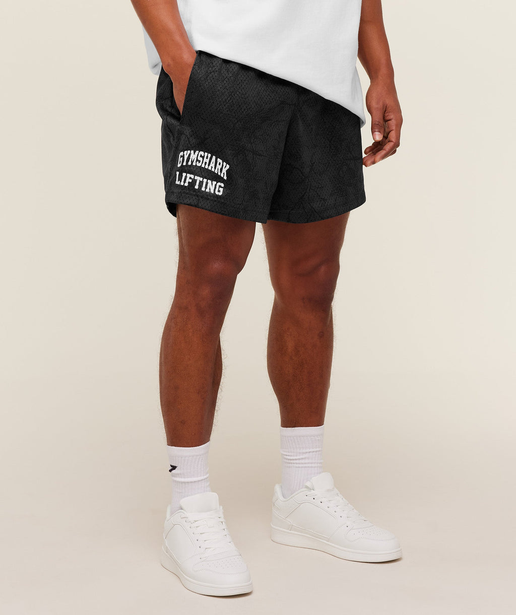 Lifting Mesh 5" Shorts - Black/Grey — imagem 3