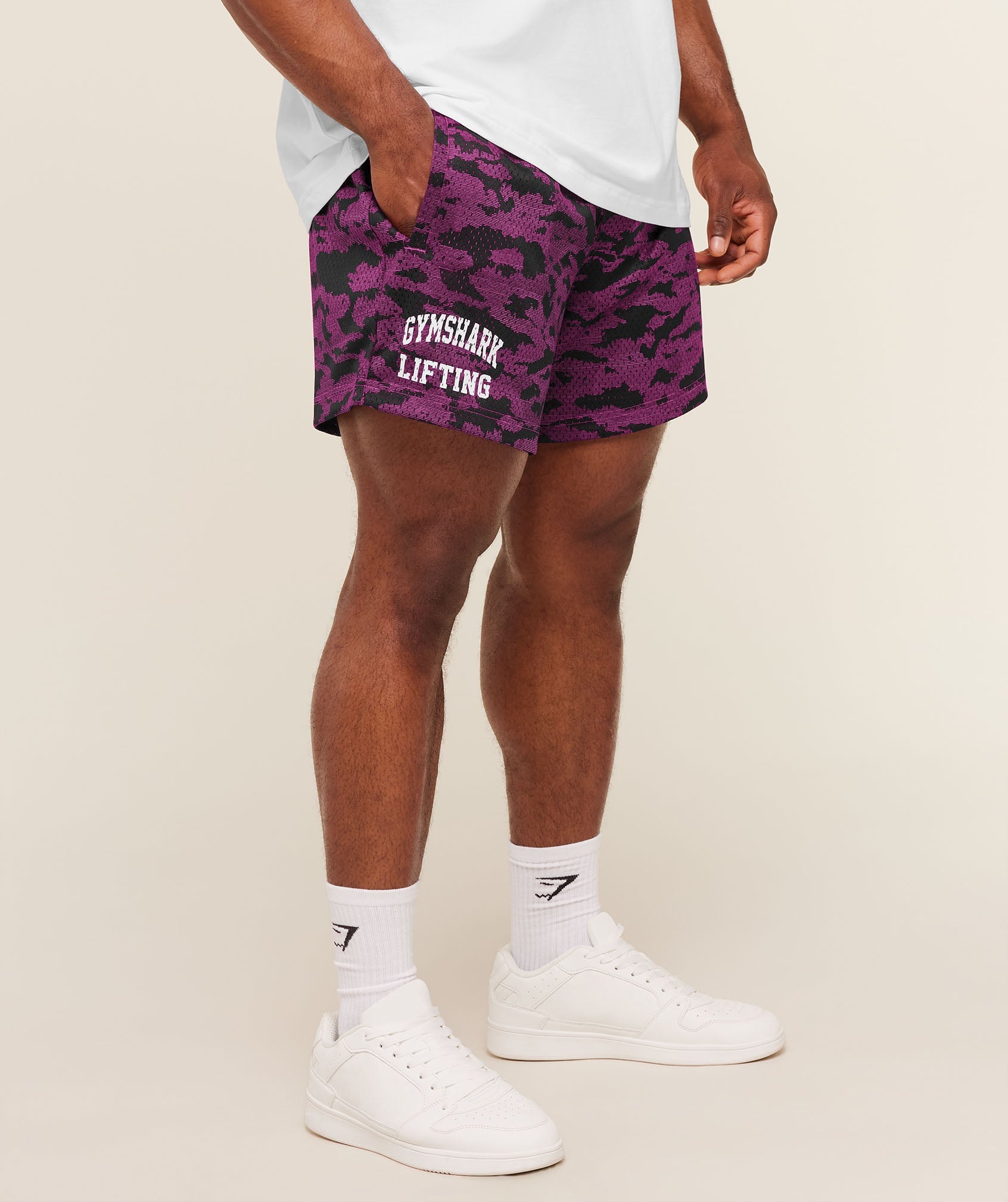 Lifting Mesh 5" Shorts - Super-Set Pink — imagem 3