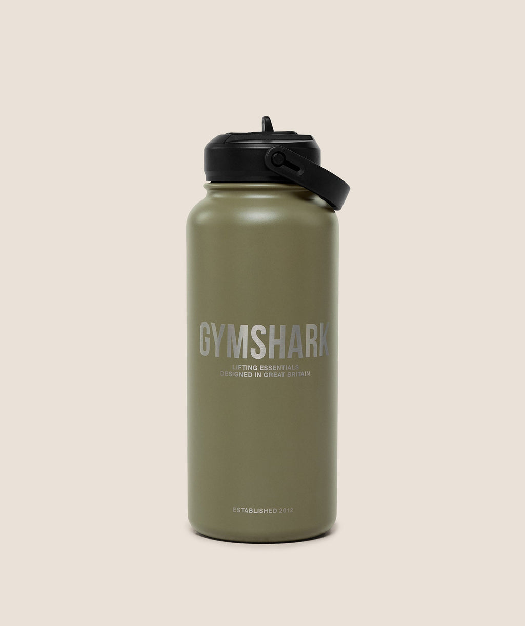 Metal Insulated Straw Bottle 1L - GS Grounded Green — imagem 1