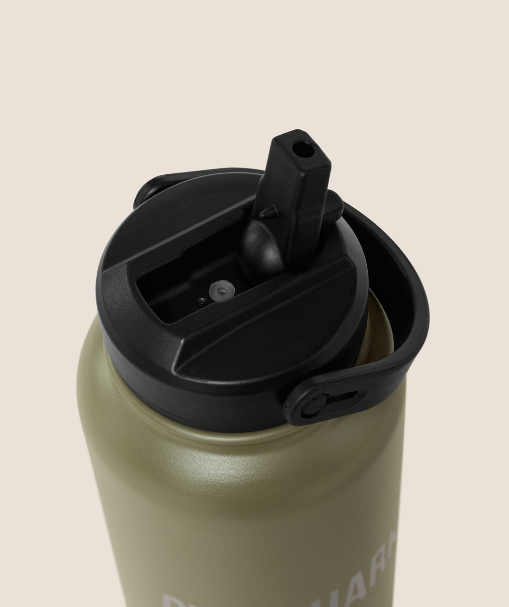 Metal Insulated Straw Bottle 1L - GS Grounded Green — imagem 3