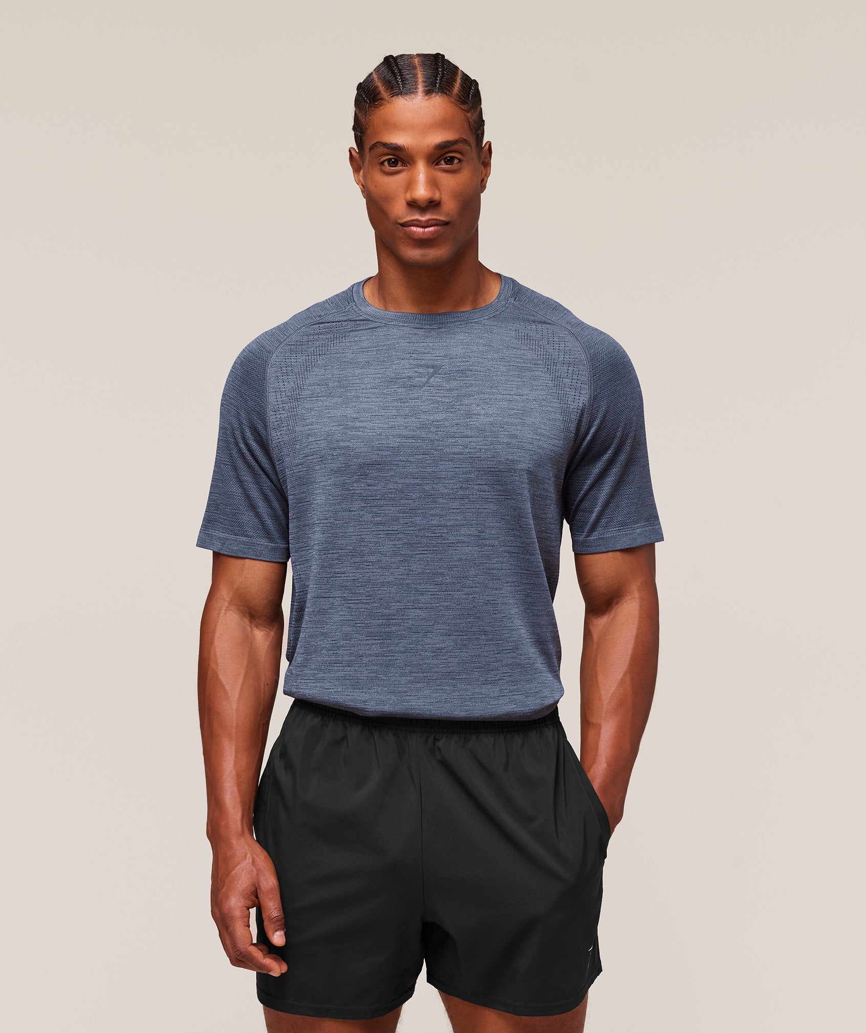 Versatile Seamless T-Shirt - Iron Blue/Navy — imagem 1