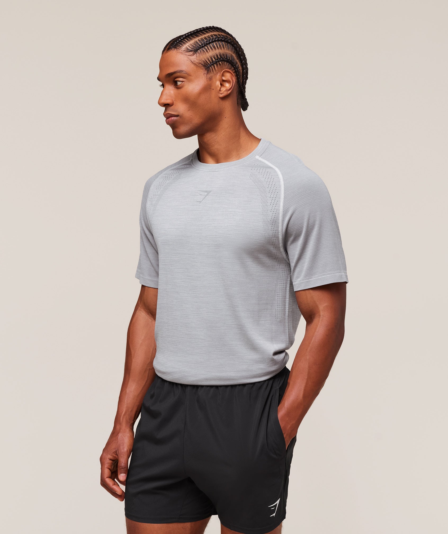 Versatile Seamless T-Shirt - Light Grey/Smokey Grey — imagem 7