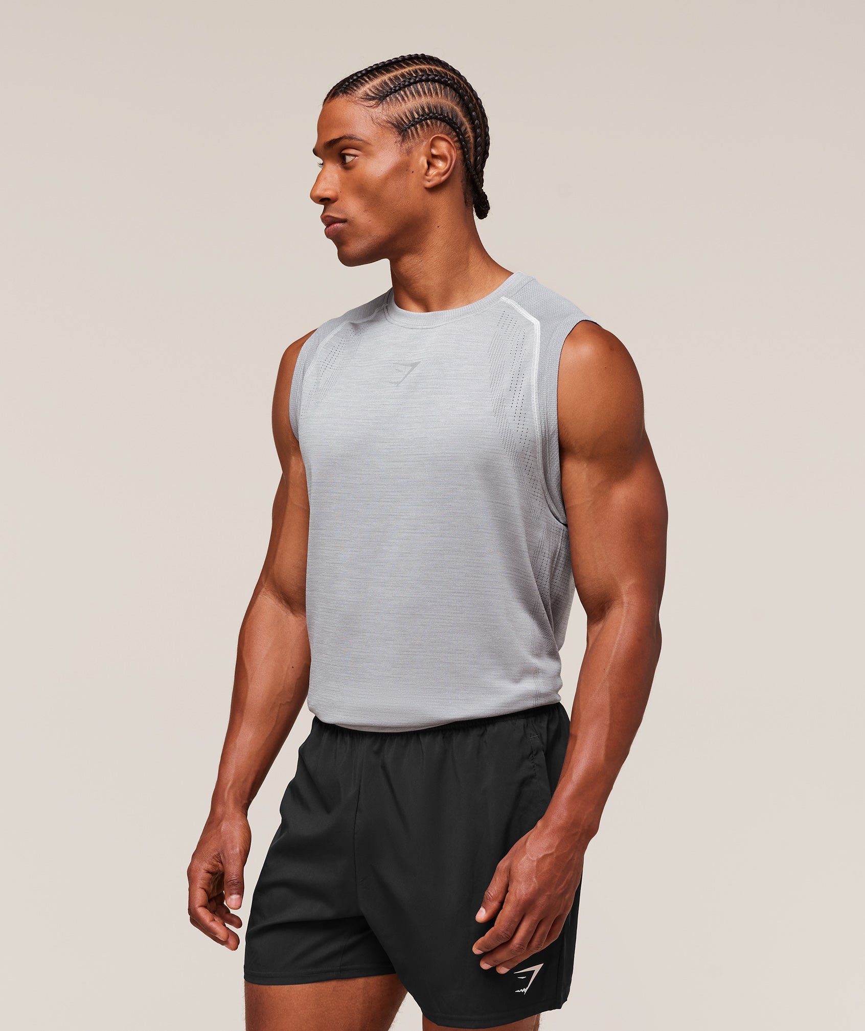 Versatile Seamless Tank - Light Grey/Smokey Grey — imagem 7