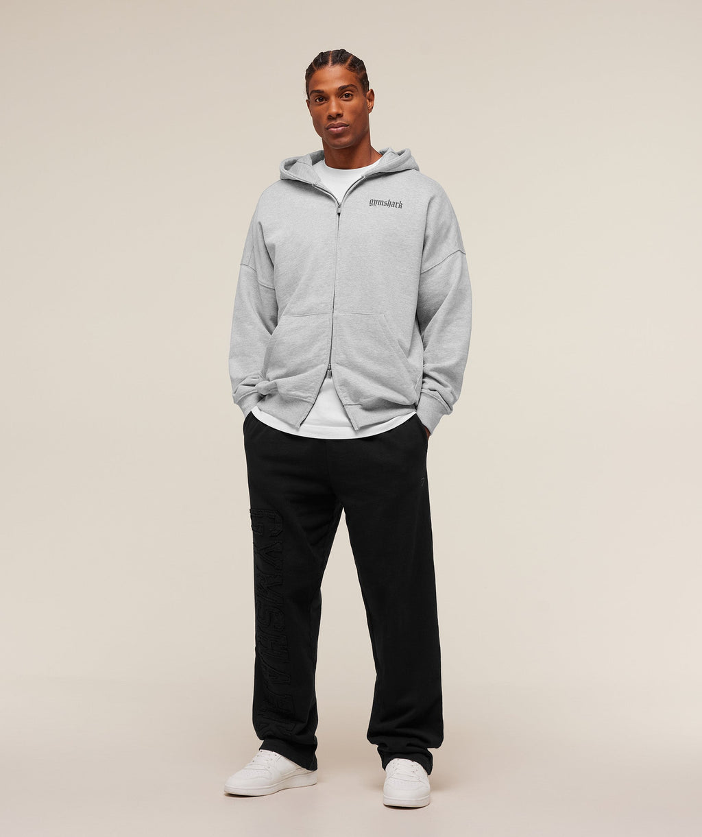 Olde English Zip Up Hoodie - Soft Grey Marl — imagem 4