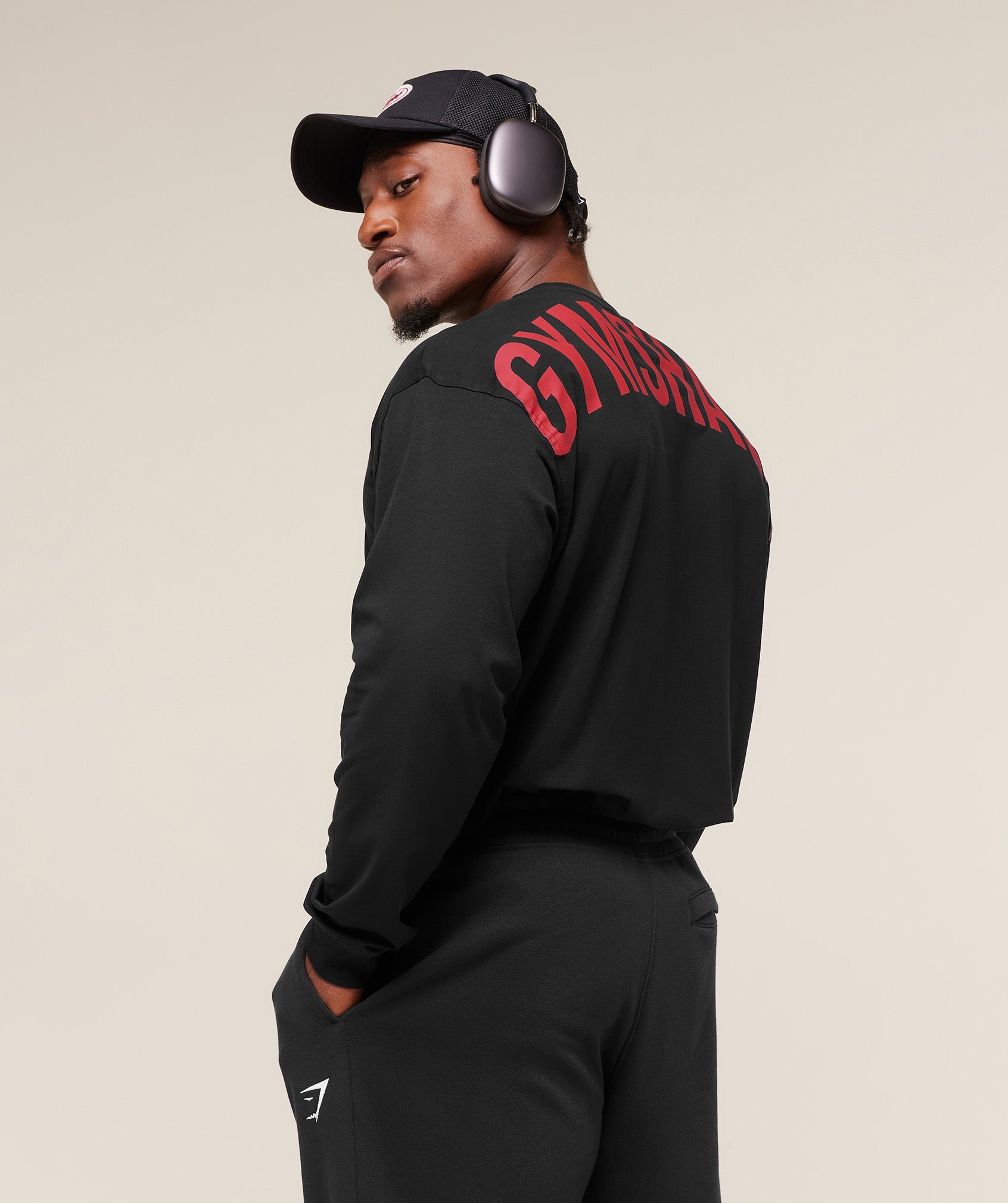 Power Long Sleeve T-Shirt - Black/Conditioning Red — imagem 3