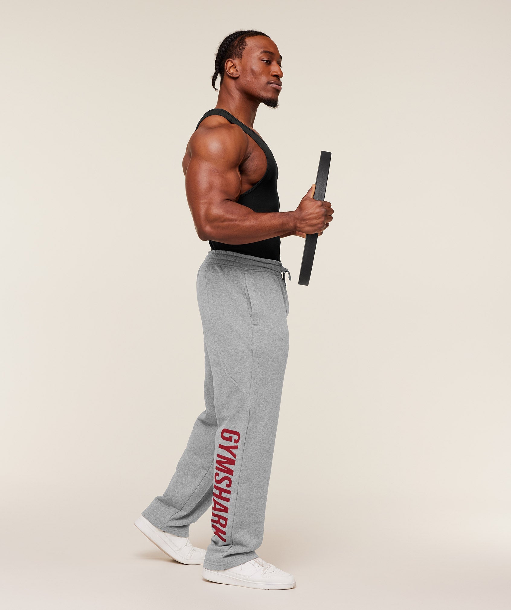 Power Straight Leg Pants - Charcoal Core Marl/Sets Red — imagem 4