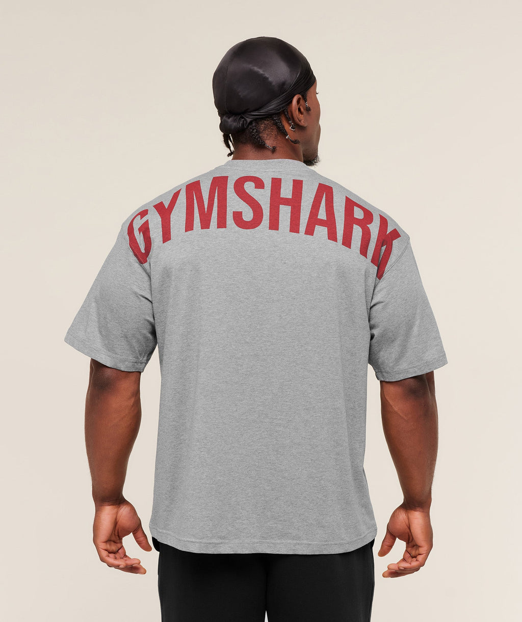 Power T-Shirt - Charcoal Core Marl/Sets Red — imagem 3