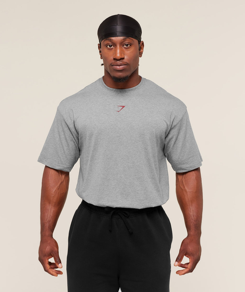 Power T-Shirt - Charcoal Core Marl/Sets Red — imagem 2