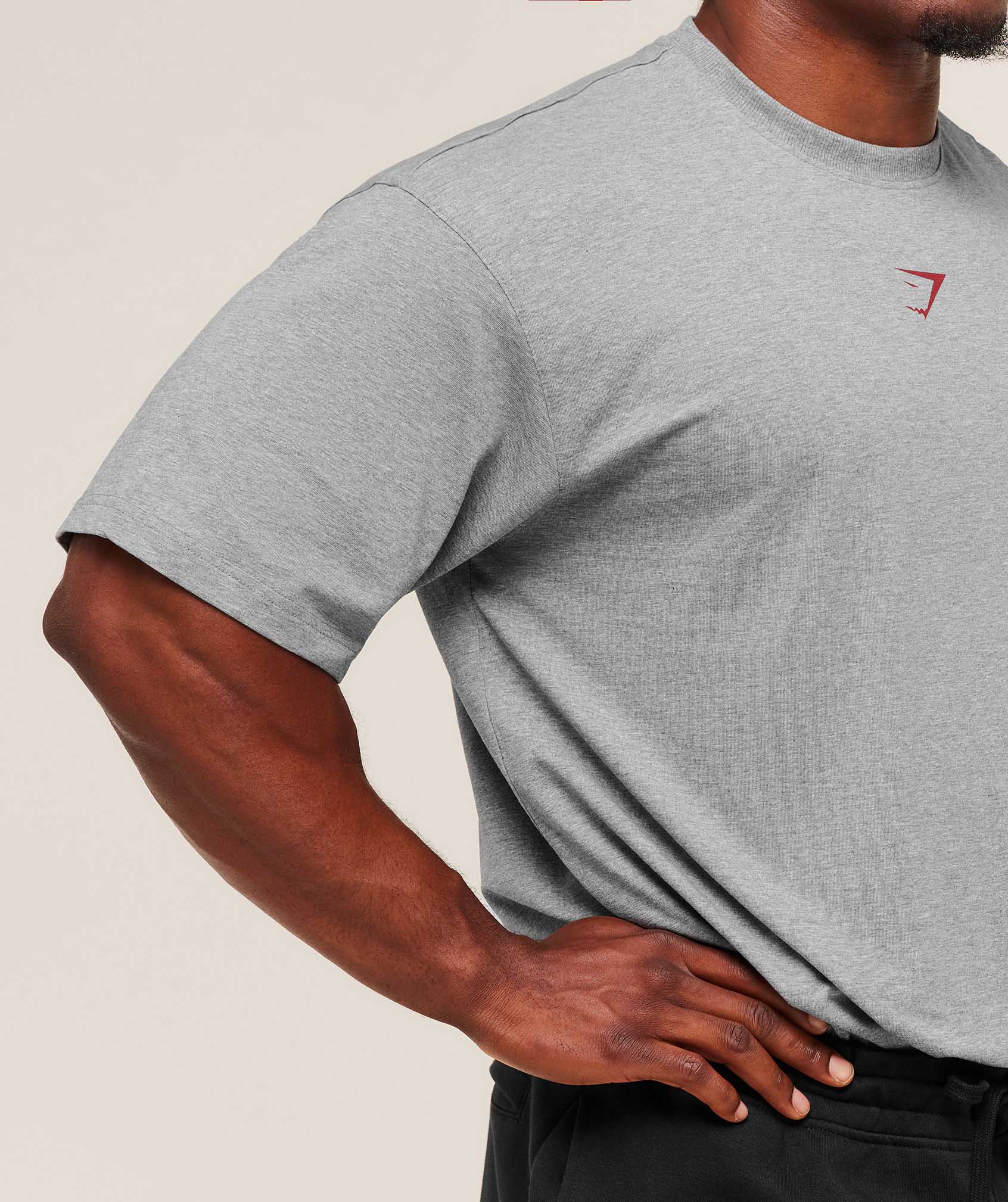 Power T-Shirt - Charcoal Core Marl/Sets Red — imagem 5
