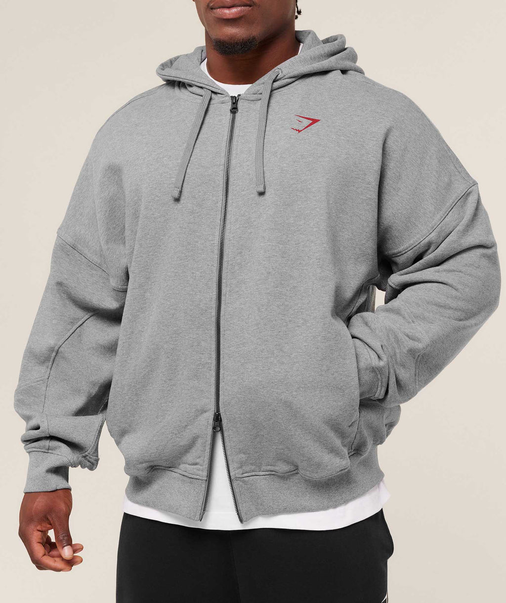 Power Zip Up Hoodie - Charcoal Core Marl — imagem 6