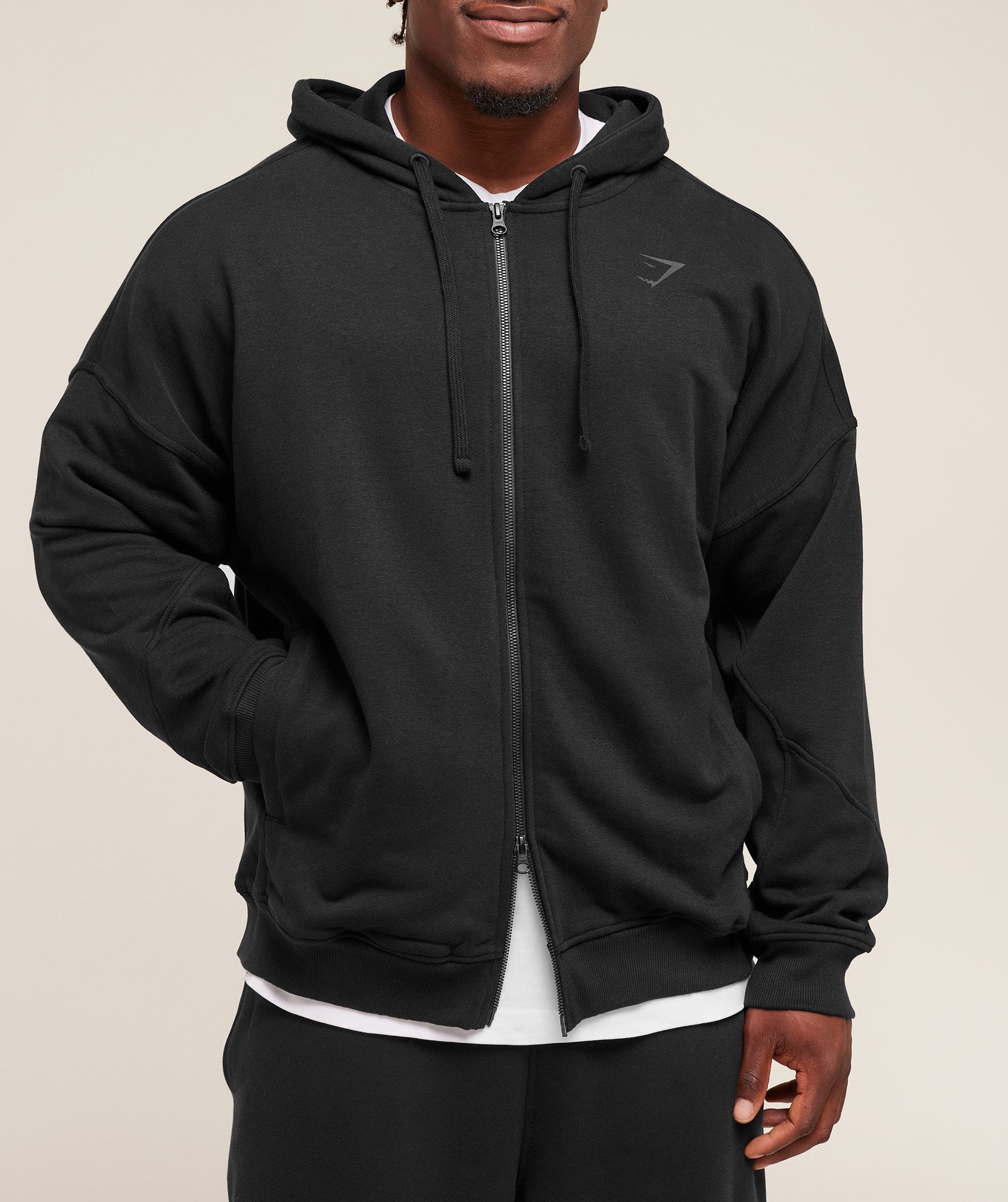 Power Zip Up Hoodie - Black/Asphalt Grey — imagem 4