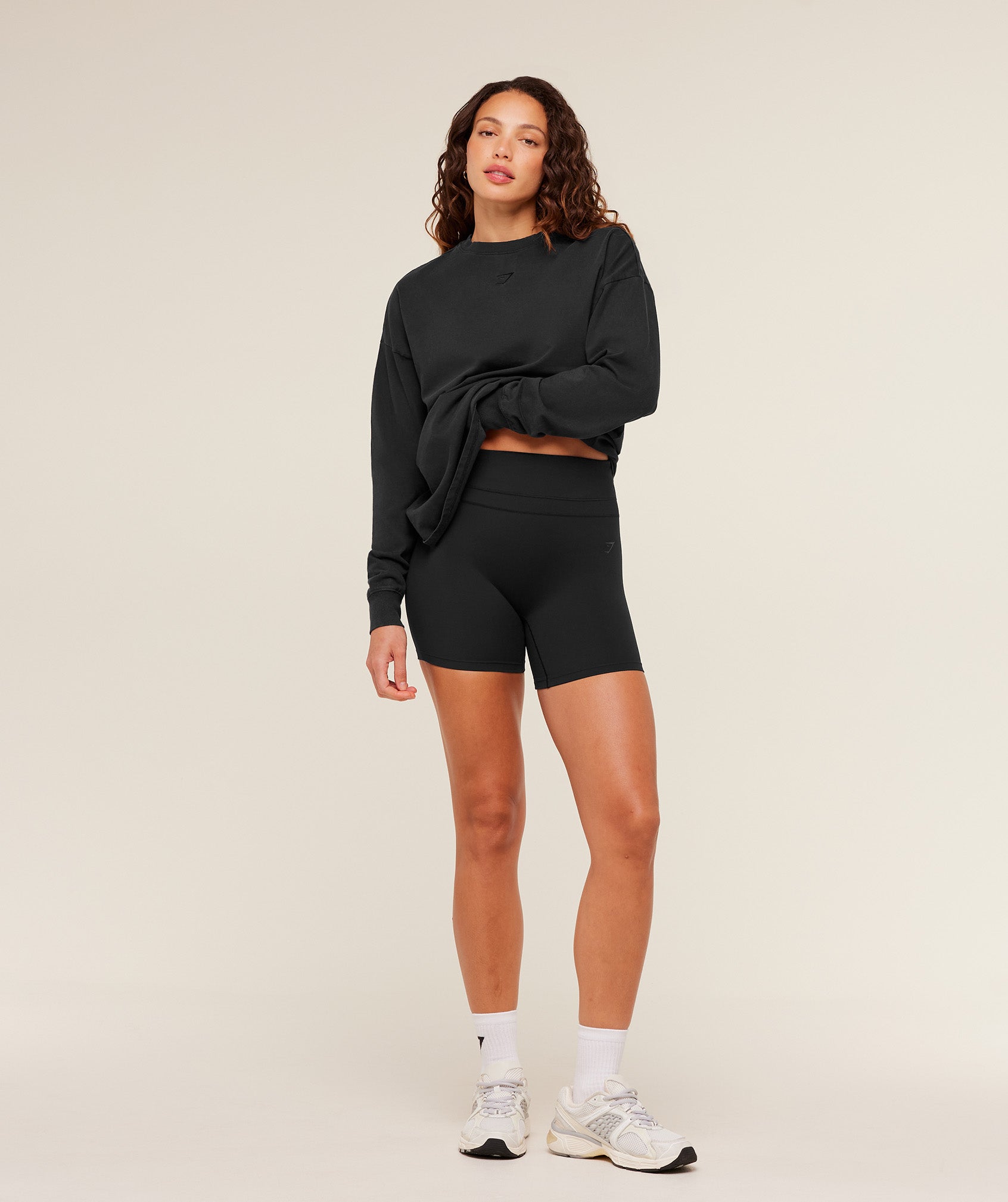 Power Washed Long Sleeve Top - Black/Acid Wash — imagem 6