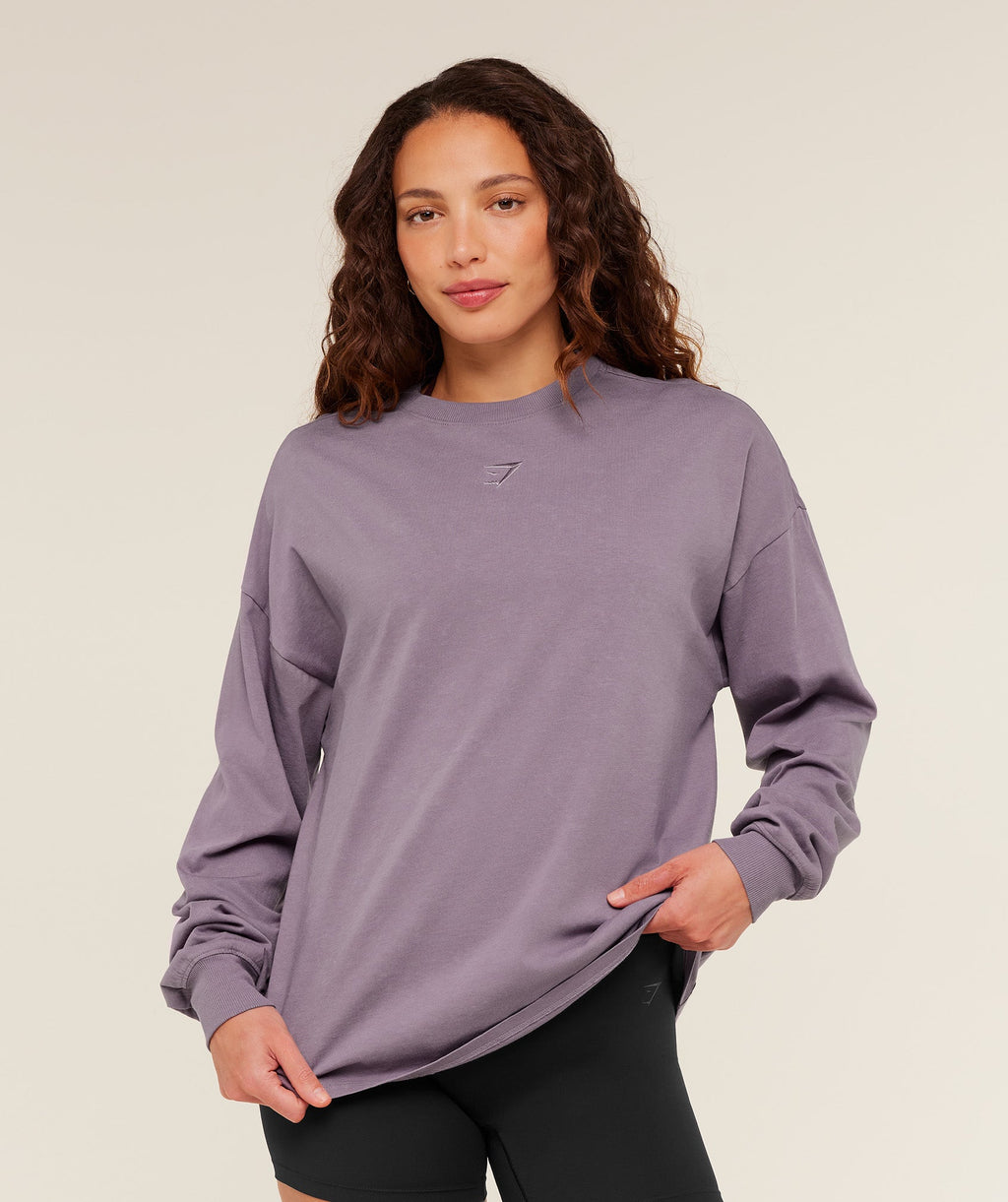 Power Washed Long Sleeve Top - Dusk Purple/Acid Wash — imagem 2