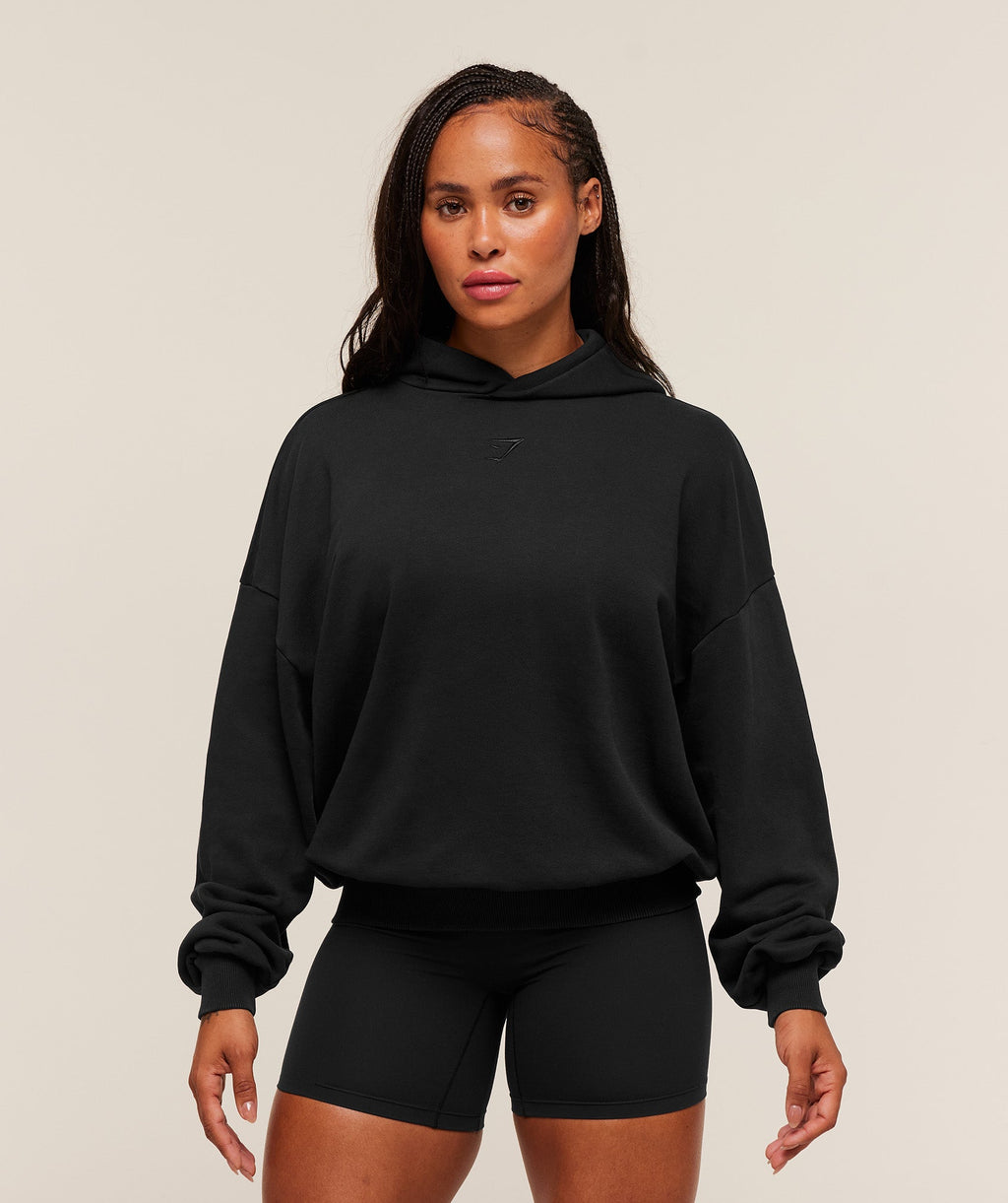 Power Washed Oversized Hoodie - Black/Acid Wash — imagem 2