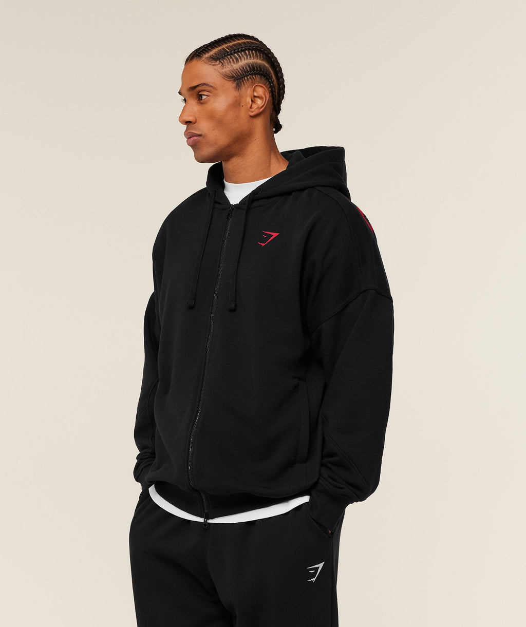 Power Zip Up Hoodie - Black/Conditioning Red — imagem 3