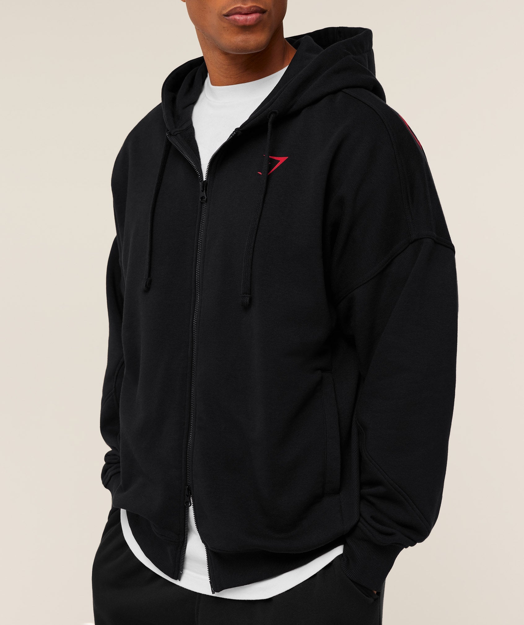 Power Zip Up Hoodie - Black/Conditioning Red — imagem 6
