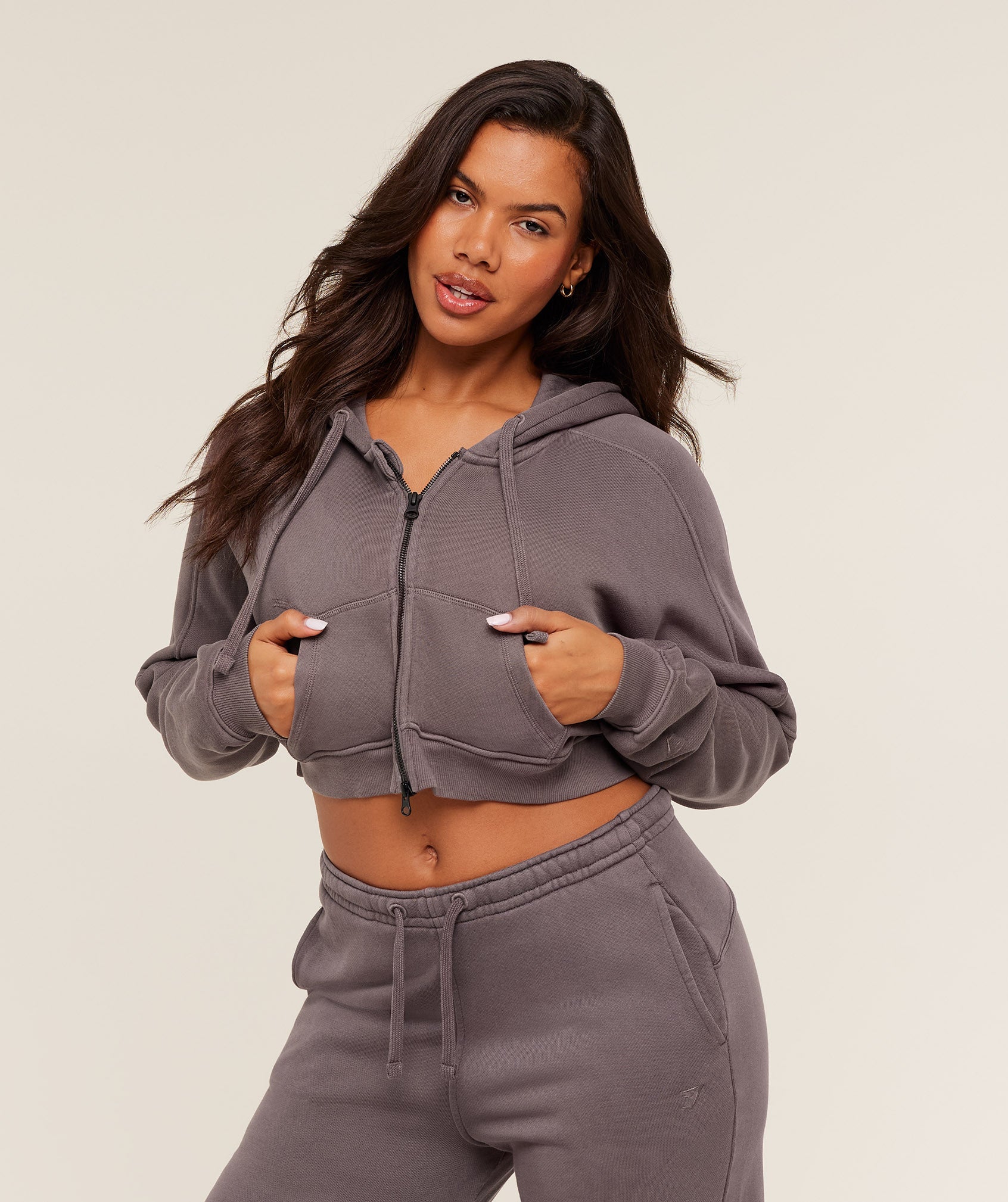 Pump Zip Through Hoodie - GS Cool Brown/WASH — imagem 1