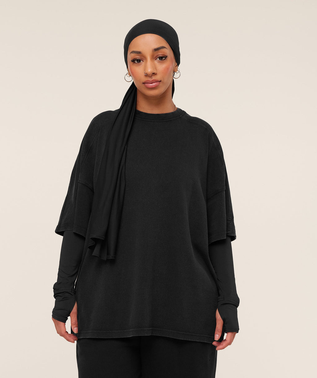 Pump Cover Structured Fleece Top - Black/Wash — imagem 1