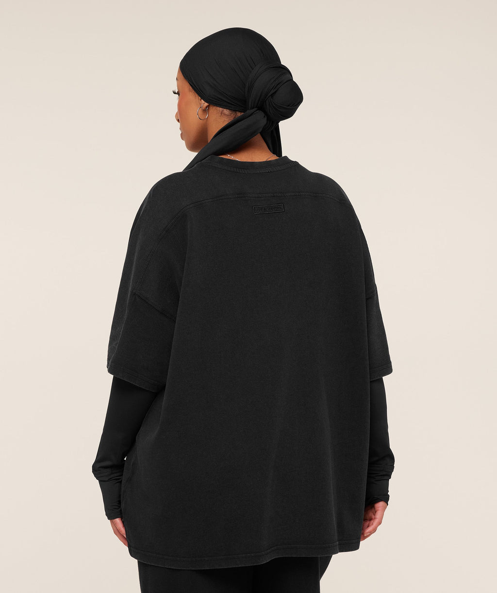 Pump Cover Structured Fleece Top - Black/Wash — imagem 2