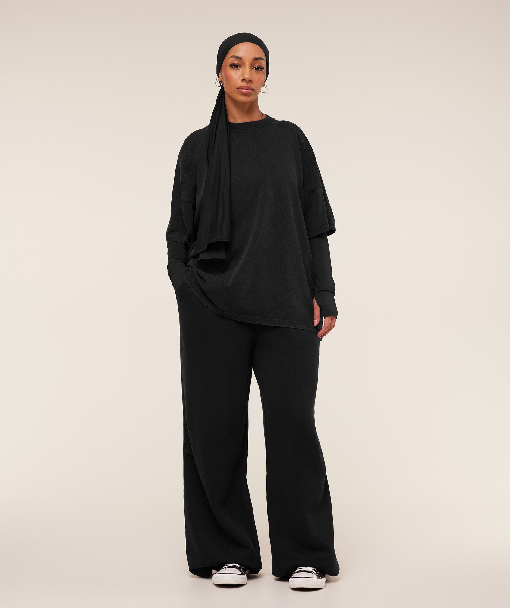 Pump Cover Structured Fleece Top - Black/Wash — imagem 6