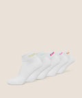 Quarter Socks 5pk - White/Sorbet Yellow/Pop Turquoise/Super-Set Pink/Electric Pink/Dayglow Peach — imagem 1