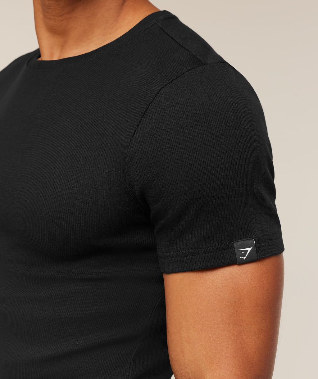 Ribbed T-Shirt - Black — imagem 3