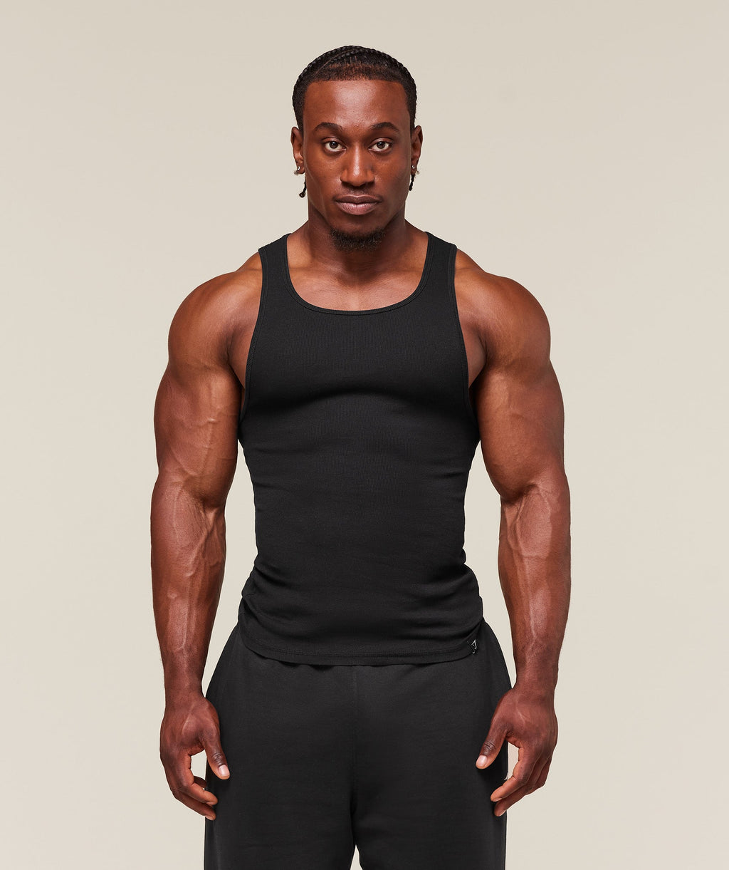 Ribbed Tank 1PK - Black — imagem 1