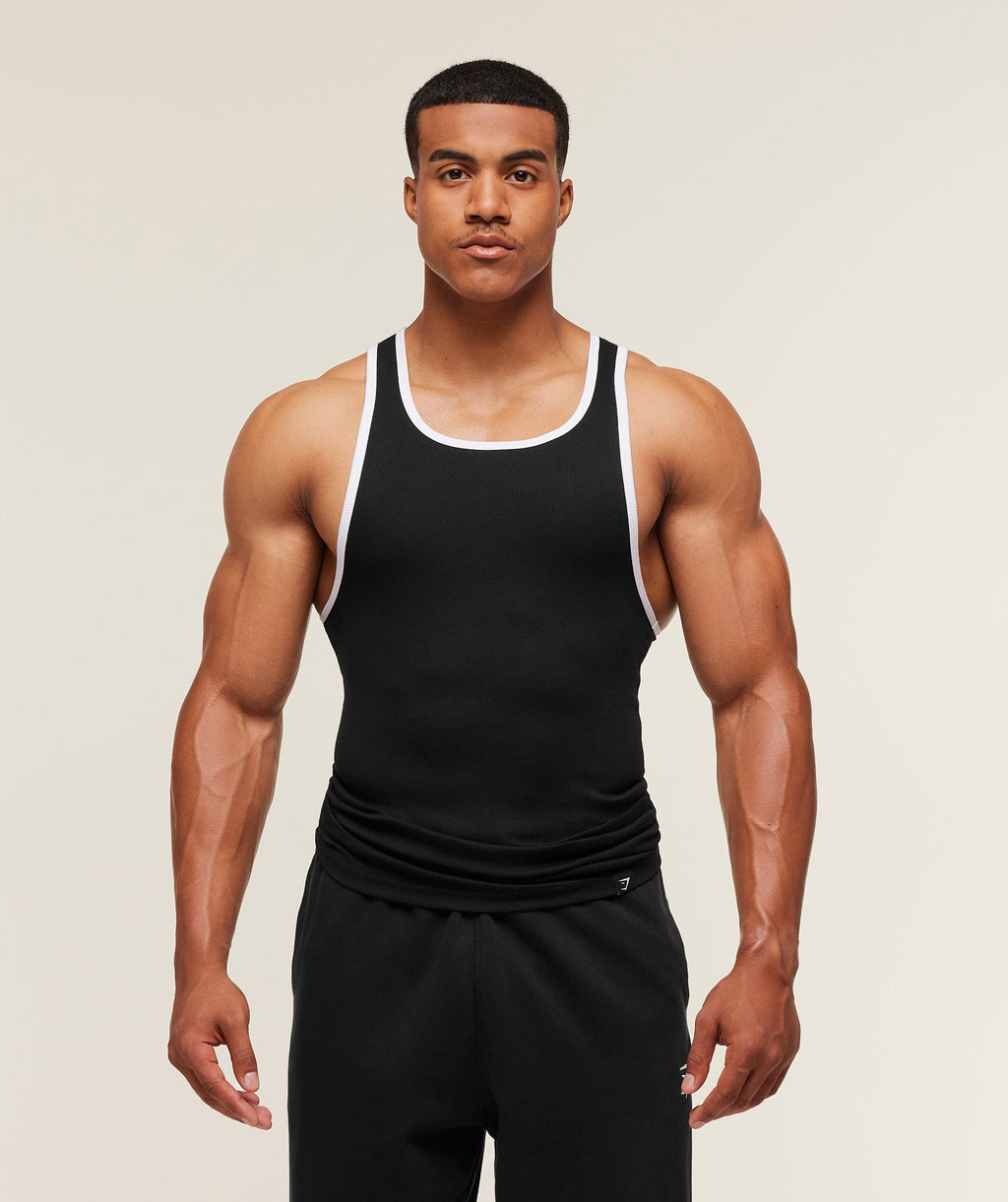 Ribbed Tank 1PK - Black/White — imagem 1