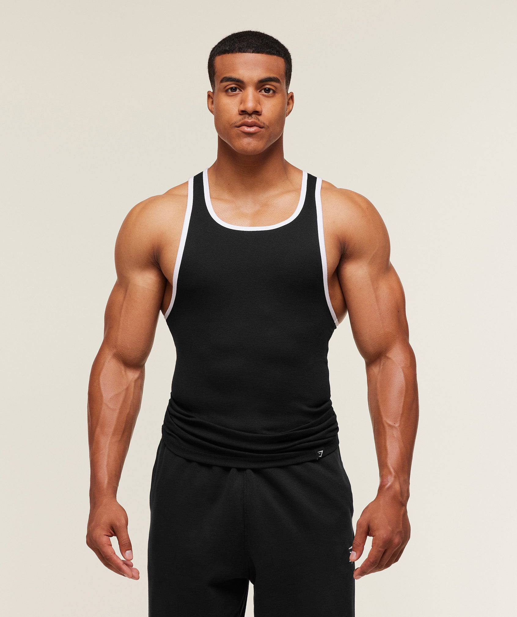 Ribbed Tank 1PK - Black/White — imagem 1