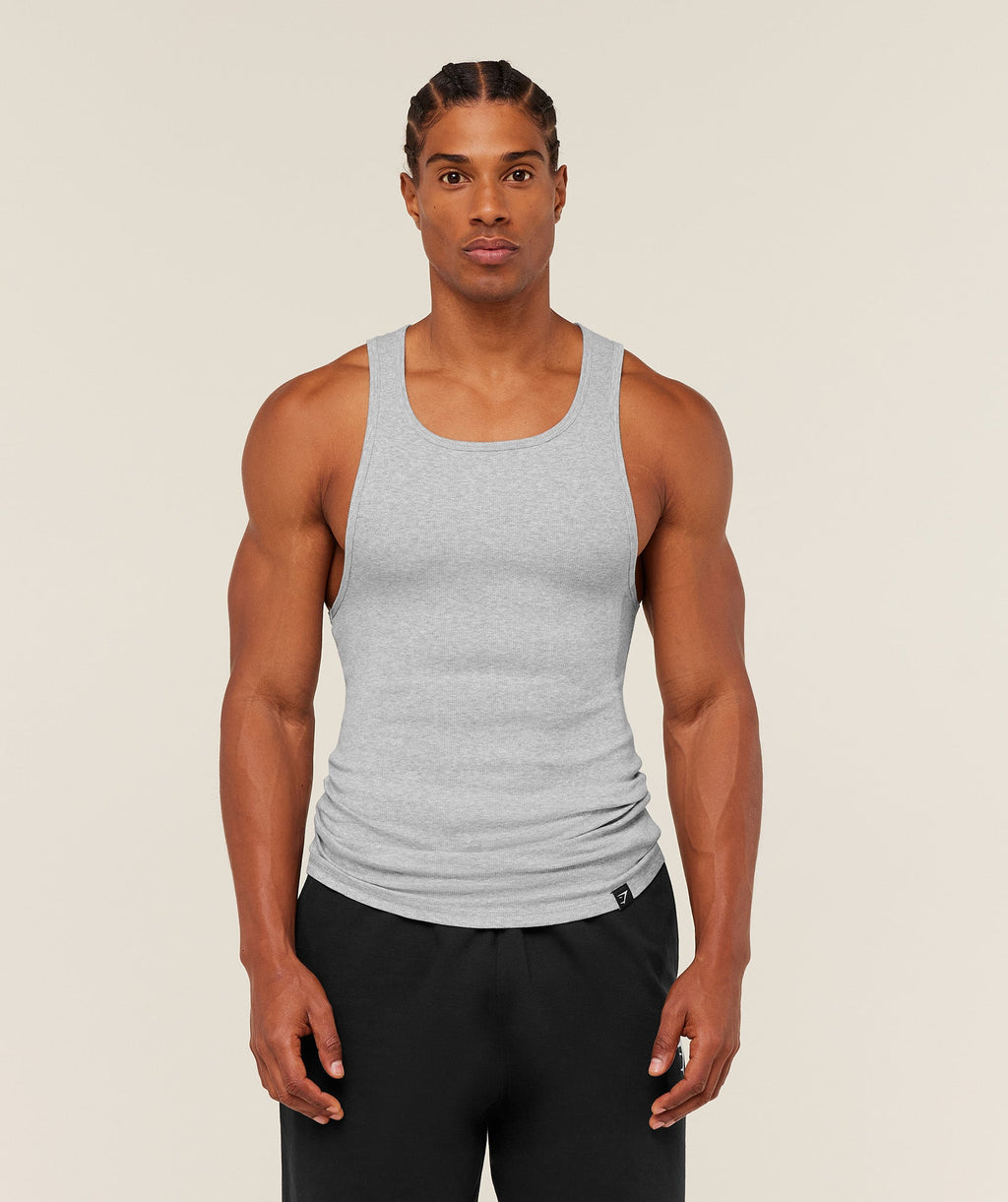 Ribbed Tank 1PK - Light Grey Core Marl — imagem 1